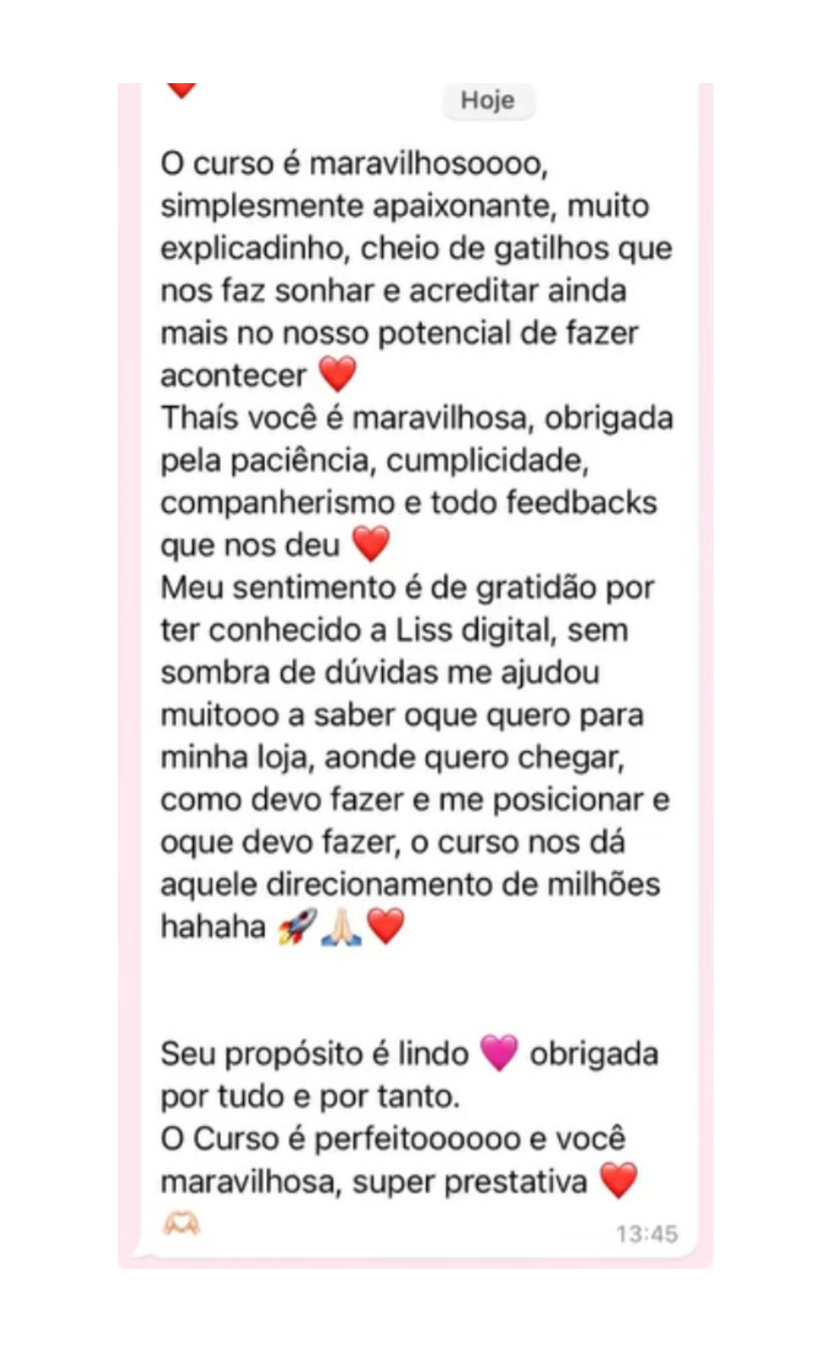 Depoimento de aluna 3